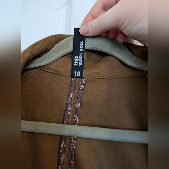 Peau de Loup Parks Faux-Wool Suit Jacket Size 18 Brown - Picture 4 of 6